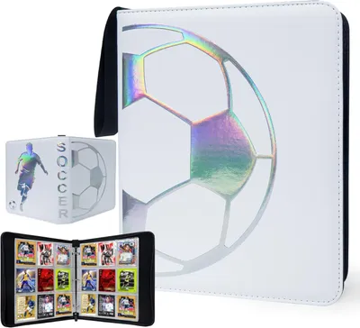 Productafbeelding van Voetbalkaarten verzamelalbum met 900 kaarten - 9 compartimenten, 50 losse pagina's. Sportkaartenhouder met rits, geschikt voor jongens van 6-10 jaar