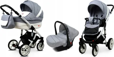 Immagine prodotto di BabyLux® Lilly | Carrozzine 3v1 Set | Stríbrná | Combi set kocárku | Buggy + Baby
