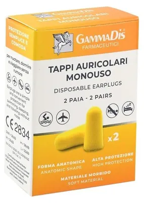 Imagen del producto de Tapones Para Los Oídos, Modelo "Gommapiuma", Paquete De 4 Unidades, Marca Gammadis