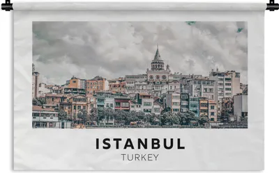Produktbild von MuchoWow® Wandteppich Wandbehang Istanbul - Türkei - Architektur 90x60 cm Tapisserie Dekoration Wandtuch - Wandskulpturen - Bildteppich