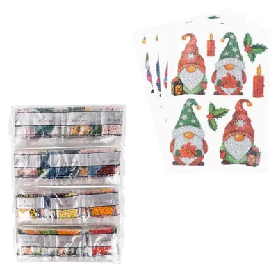 Produktbild von Diamond Painting Sticker Winter Wichtel | 4 Bogen DIN A4 | Abziehbare Aufkleber