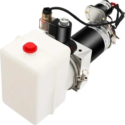 Zdjęcie produktu dla Zespół hydrauliczny do przyczep wywrotowych – pompa hydrauliczna jednostronnego działania – DC 12 V – zbiornik 1,5 l – 2850 obr./min – 18 MPa – pilot zdalnego sterowania 4,5 m