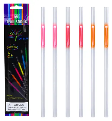 Obrázok produktu pre Slamky Fluorescenčné tyčinky Glow In the Dark Neónové tyčinky 6 ks.