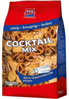 Zdjęcie produktu dla XOX Cocktailmix mieszanka pikantnych precli i herbatników pszennych 300g