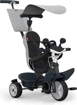Immagine prodotto di Triciclo, Smoby Baby Driver grigio, 3 in 1, maniglione regolabile per i genitori, da 10 mesi a 3 anni, ruote silenziose, rivestimento lavabile