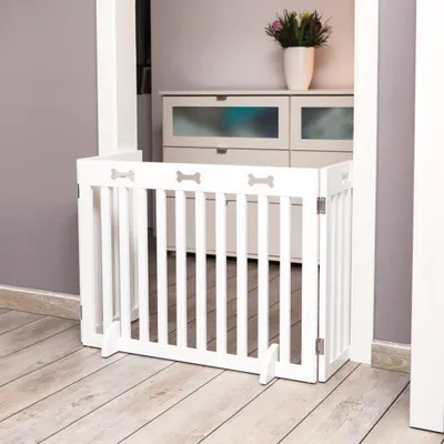 Produktbild von TRIXIE Hunde-Absperrgitter, 3-teilig - weiß - 82–124 × 61 cm