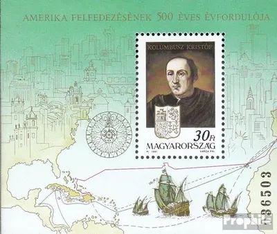 Produktbild von Briefmarken Ungarn 1991 Mi Block217A (kompl.Ausg.) postfrisch Amerika