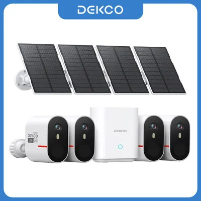 Immagine prodotto di Telecamera di sicurezza wireless - 4 telecamere, 3 MP - Alimentazione a energia solare - Visione notturna a colori