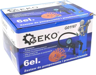 Obrázok produktu pre Sada pneumatického príslušenstva pre kompresor, 6ks Geko