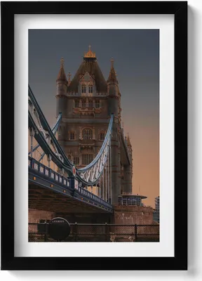 Produktbild von London Bridge Großbritannien– Wandbild mit Rahmen – Gerahmtes Bild  – Wanddekoration – 20x30 cm – Schwarz