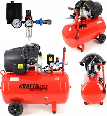 Zdjęcie produktu dla Kompresor Olejowy 100l 8 bar 2 Tłoki 2880RPM 530 l/min 4KM Kraft&Dele