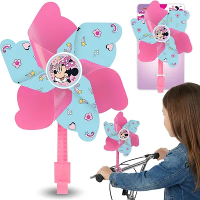 Produktbild von DISNEY Minnie Mouse Fahrrad-Windrad für den Lenker, buntes Windrad mit Halterung für Kinderroller