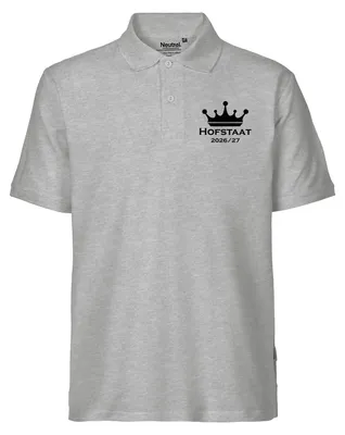 Produktbild von Huuraa Herren Polo Shirt Hofstaat 2026/27 Krone Schützenfest XXL Sport Grey Bio Baumwolle Fairtrade Poloshirt Geschenkidee