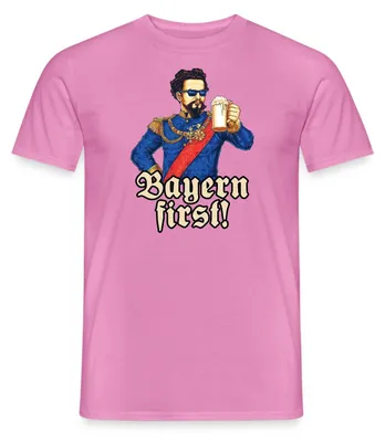 Produktbild von Spreadshirt König Ludwig Mit Bier Bayern First Männer T-Shirt, XXL, Pink
