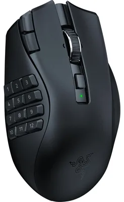 Produktbild von Razer Naga V2 HyperSpeed, rechts, Optisch, RF Wireless + Bluetooth, 30000 DPI, Schwarz