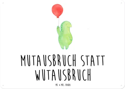Produktbild von Mr. & Mrs. Panda tafel Schildkröte Luftballon DIN A3 - Weiß - Geschenk, Motivationsspruch, Blechschild, Motivation, wandtafel, Schild, Wandbild, Metallbild, Schildkröten