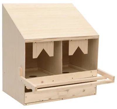 Produktbild von vidaXL Legenest für Hühner 2 Fächer 63x40x65 cm Massivholz Kiefer