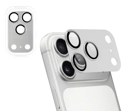 Image de Protection en verre pour appareil photo, lot de 2, compatible avec iPhone 18 Pro / 17 Pro, couleur argent