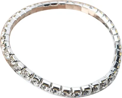 Produktbild von s Damen-Armband, einreihig, voller Strass-Intarsien, elastischer Armreif, Schmuck-Weiß
