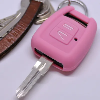 Produktbild von Auto Schlüssel Silikon Schutz Hülle Rosa kompatibel mit Opel Zafira A Astra G Vauxhall 2 Tasten Funk Fernbedienung