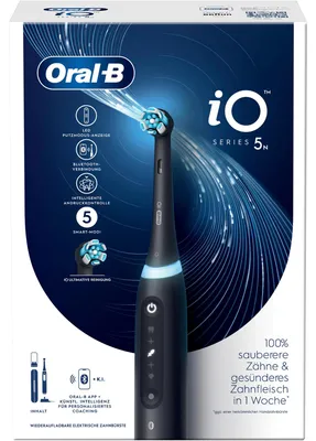 Obrázek produktu pro Oral-B iO Series 5, Dospělý, Vibrační kartáček, Denní péče, Intenzivní, Citlivý, Super sensitive, Bělicí, Černá, 2 min, Černá