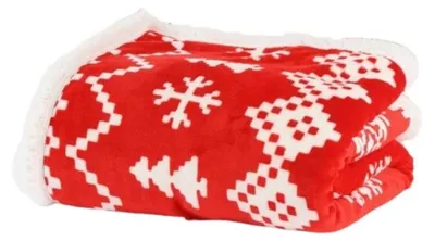 Obrázek produktu pro Ruhhy 26610 Deka s vánočním motivem 130 x 170 cm, červená