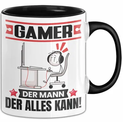 Produktbild von Gamer Tasse Geschenk für Gamer Der Mann Der Alles Kann Geschenkidee zum Geburtstag (Schwarz)