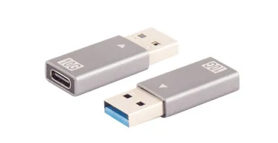Image de shiverpeaks ®-BASIC-S-adaptateur USB A mâle vers USB C femelle, 3.1, 10Gbps, guide métallique (BS14-05033)
