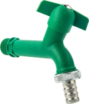 Produktbild von tecuro KTW-Auslaufventil 1/2 Zoll mit Schlauchtülle, grün