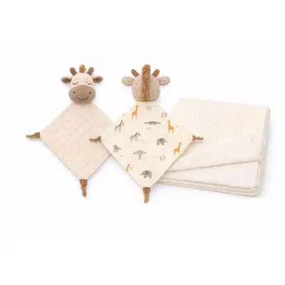 Produktbild von Kuscheliges Babyset Giraffe – Babydecke & Schmusetuch