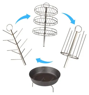 Produktbild von Tandoor Zubehör 4-teiliges Set Edelstahl und Gusseisen