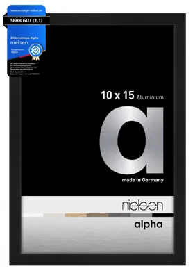 Produktbild von nielsen Aluminium Bilderrahmen Alpha, 10x15 cm, Eloxal Schwarz Matt