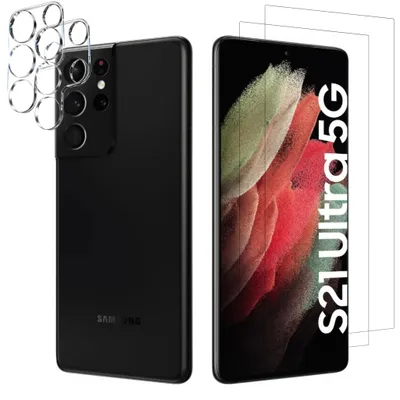 Zdjęcie produktu dla Osłona ekranu aparatu 4 w 1 do oryginalnego Samsunga Galaxy S21 Ultra przezroczyste szkło ochronne