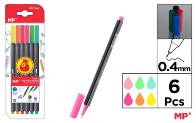 Obrázok produktu pre Cienkopisy 0.4 mm 6 Kolorów