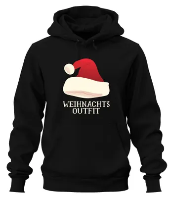 Produktbild von Weihnachtsoutfit Weihnachtsmütze - Weihnachten Hoodie Kapuzenpullover, Schwarz, XL