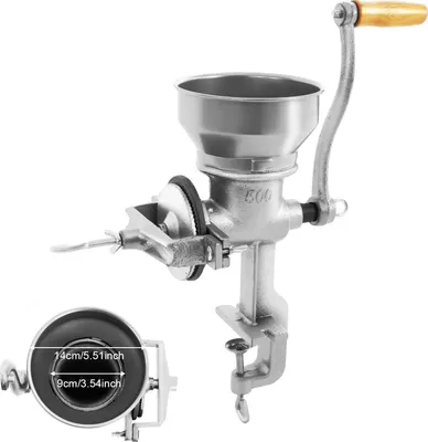 Produktbild von Manuelle Getreidemühle, langlebiges Gusseisen, einstellbare Grobheit, Silber