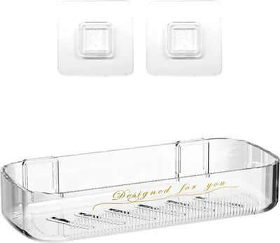 Produktbild von Wandbehang Duschkorb Organizer Mit 2 Klebriger Haken, Badezimmeraufbewahrung, Für Badezimmer Küche Wohnzimmer, 25*10.5*4.7cm