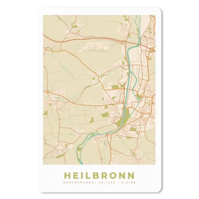 Produktbild von MuchoWow® Mauspad Mousepad Heilbronn - Karte - Vintage - Stadtplan 18x27 cm - Mousepads - Maus Mat - Pad - Mausunterlage