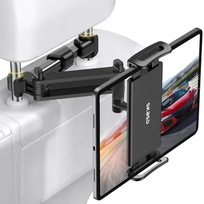 Produktbild von Tablet Halterung Auto Kopfstütze ausziehbar 360° drehbar für 4,7-13 Zoll Geräte Schwarz