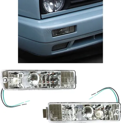 Produktbild von 2x Frontblinker Blinker Chrom passend mit GL Stoßstange für Golf 2 II Jetta II