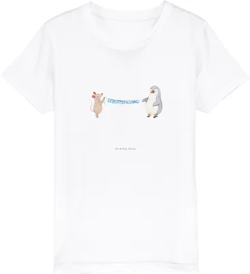 Produktbild von Mr. & Mrs. Panda Kleinkinder T-Shirt Maus Pinguin Geburtstag 12-14 Jahre (152/164) - Weiß - Geschenk, Happy Birthday, Shirts für Kinder, Kindershirt, Teenager, Jungen