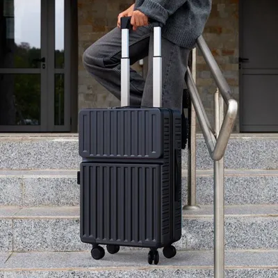 Produktbild von Koffer-Set – 2-teilig – 20 und 24 Zoll – ABS – Silber – TSA-Schloss – 360-Grad-Rollen