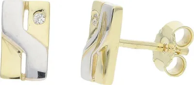 Produktbild von JuwelmaLux Ohrstecker 333/000 (8 karat) Gold Weißgold mit synth. Zirkonia JL30-06-3582