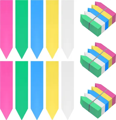 Produktbild von BELLE VOUS 500 STK Bunte Pflanzenstecker zum Beschriften aus Plastik – 10x2cm Pflanzenschilder Wetterfest Etiketten zum Beschriften in 5 Farben für