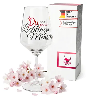 Produktbild von Sipply Weinglas mit Spruch Du bist mein Lieblingsmensch 0,5l