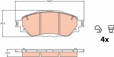 Produktbild von TRW Bremsbeläge Satz Vorne für TOYOTA HILUX Pick-up (GUN1) GDB2196