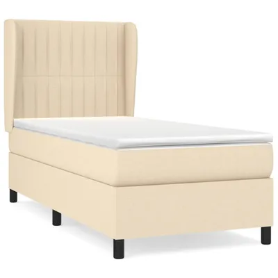 Produktbild von Boxspringbett mit Matratze Creme 80x200 cm Stoff