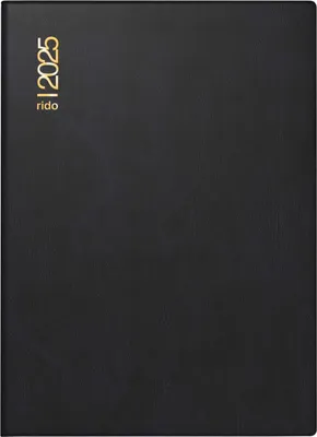 Produktbild von rido/idé 7018182905 Taschenkalender Modell Technik II (2025)| 1 Seite = 2 Tage| A6| 304 Seiten| Kunststoff-Einband| schwarz