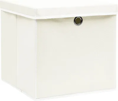 Immagine prodotto di Scatole Portaoggetti con Coperchi 4pz Bianco 32x32x32cm Tessuto