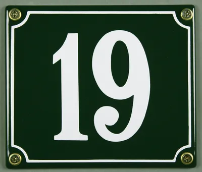 Produktbild von Hausnummernschild 19 grün 12x14 cm Schild Emaille Hausnummer Haus Nummer Zahl Ziffe